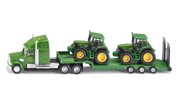 SIKU 1837 Tieflader mit John Deere Traktoren 1:87