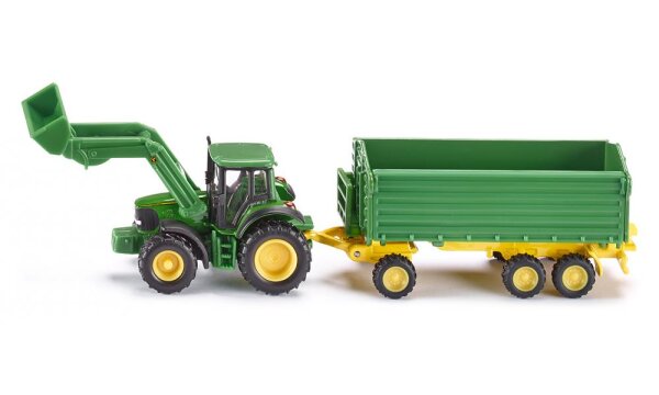 SIKU 1843 John Deere Frontlader + Anhänger 1:87