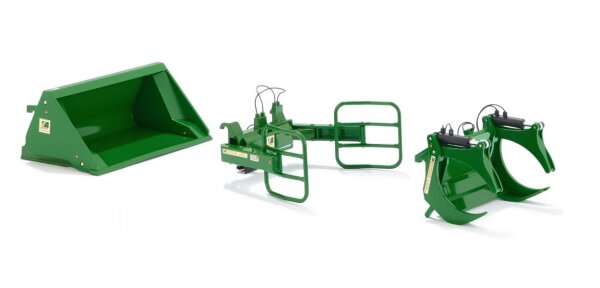 SIKU Wiking 77381 Frontlader Werkzeuge - Set A John Deere grün 1:32