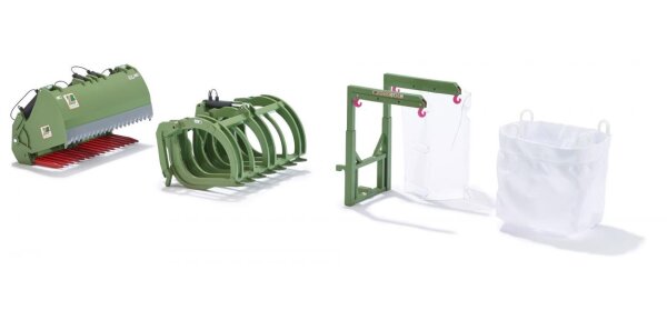 SIKU Wiking 77384 Frontlader Werkzeuge - Set B Bressel+Lade grün 1:32