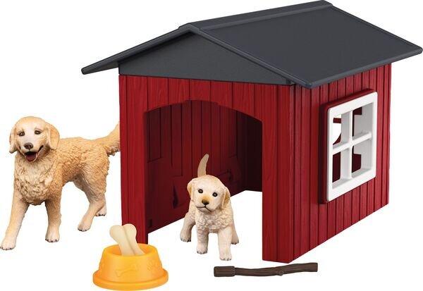 schleich® FarmWorld 42722 Hundehütte mit Goldenretrievern