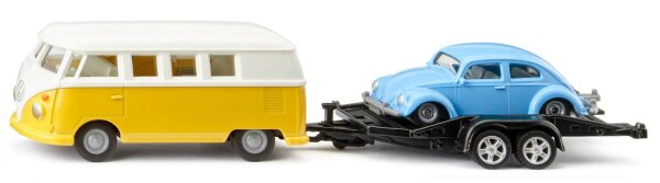 SIKU 2567 VW T1 mit Anhänger und VW Käfer 1:50