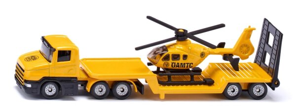 SIKU 1610038 ÖAMTC Tieflader mit Helikopter 1:87