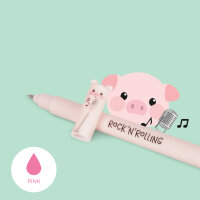 Legami EPSET0016 Farm Sweet Farm-Set mit 4 löschbaren Gel Stiften-Cow + Piggy + Donkey + Rooster-0,7 mm-Black/Pink/Green/Red Ink