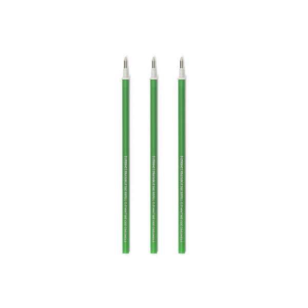 Legami REFEP0007 Nachfüller für löschbare Gel Stifte 3er Set-0,7 mm-Green Ink