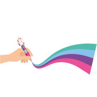 Legami MRP0001 Mini Magic Rainbow-Mini 4-Farben Kugelschreiber-Unicorn-0,7 mm-Multicolor Ink