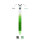 Legami CLICK0025 Click&Clack-Zweifarbiger Kugelschreiber-Panda-1 mm-Black+Green Ink