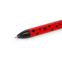 Legami CLICK0030 Click&Clack-Zweifarbiger Kugelschreiber-Ladybug-1 mm-Red/Black Ink