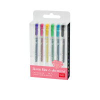 Legami GGP0001 Shine Like A Diamond-Set mit 6 glitzernden Gel Stiften-Multicolor-1 mm-Multicolor Ink