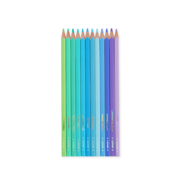 Legami EV0002 Live Colourfully-Set mit 12 Buntstiften-Ocean Palette-Multicolor Ink