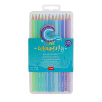 Legami EV0002 Live Colourfully-Set mit 12 Buntstiften-Ocean Palette-Multicolor Ink