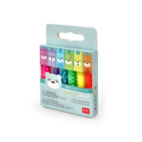Legami MH0003 Teddys Mood-Set mit 6 Mini Textmarkern-Teddy Bear-Multicolor Ink