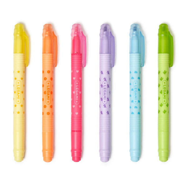 Legami EH0001 Magic Highlighters-Set mit 6 löschbaren Textmarkern