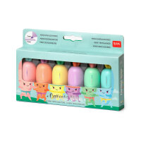 Legami HC0001 Carrate Team-Set mit 6 Mini Textmarkern-Carrot
