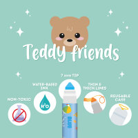 Legami TDM0001 Teddy Friends-Set mit 12 Filzstiften-Teddy Bear
