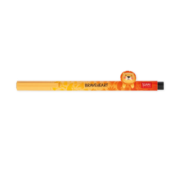 Legami CPP0013 Lovely Friends-Gel Stift mit Tierdeko-Lion-0,5 mm-Black Ink