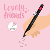 Legami CPP0016 Lovely Friends-Gel Stift mit Tierdeko-Panda-0,5 mm-Black Ink