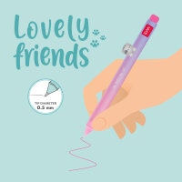 Legami CPP0017 Lovely Friends-Gel Stift mit Tierdeko-Kitty-0,5 mm-Pink Ink