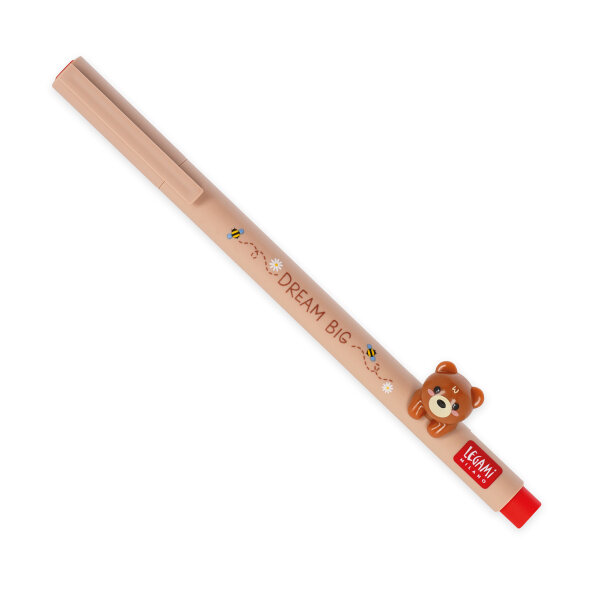 Legami CPP0018 Lovely Friends-Gel Stift mit Tierdeko-Teddy Bear-0,5 mm-Red Ink