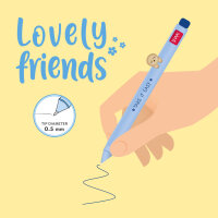 Legami CPP0020 Lovely Friends-Gel Stift mit Tierdeko-Sloth-0,5 mm-Blue Ink
