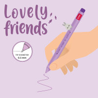 Legami CPP0024 Lovely Friends-Gel Stift mit Tierdeko-Bunny-0,5 mm-Purple Ink