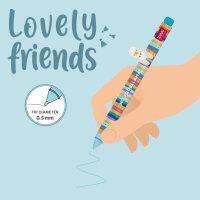 Legami CPP0025 Lovely Friends-Gel Stift mit Tierdeko-Llama-0,5 mm-Sky Blue Ink