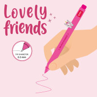 Legami CPP0006 Lovely Friends-Gel Stift mit Tierdeko-Unicorn-0,5 mm-Neon Pink Ink