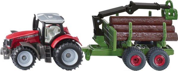 SIKU 1134 Massey Ferguson mit Forstanhänger