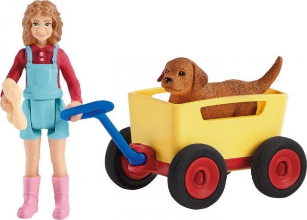 schleich® FarmWorld 42543 Bollerwagen-Ausflug